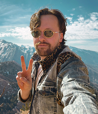 Edward Palmquist in the mountains